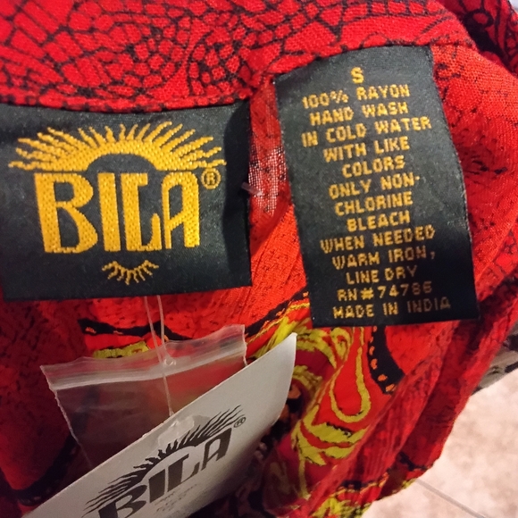 BILA Bohemian Red and Green Maxi Dress SIZE S - Picture 3 of 7